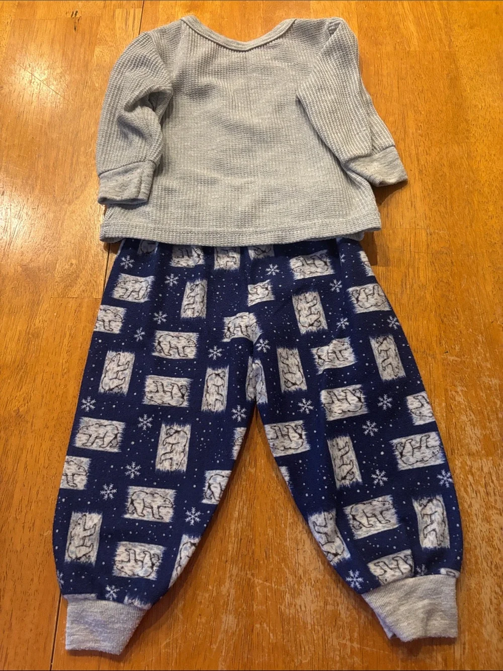 Vintage Sleepy Eddies Polar Bear Pajamas Shirt and Pants Set 18 mo